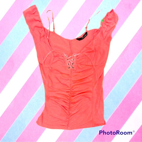 RARE Jane Norman Pink Milk Maid Top - Picture 1 of 2